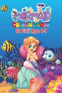 Mermaid Coloring Book for Girls Ages 4-8