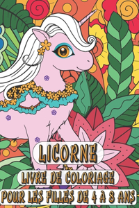 Licorne Livre de Coloriage Pour les Filles de 4 à 8 Ans