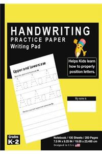 Handwriting Practice Paper Writing Pad