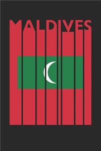 Vintage Maldives Notebook - Retro Maldives Planner - Maldivian Flag Diary - Maldives Travel Journal