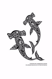 Hawaiian Art Hammerhead Shark Polynesian Maori Art Pattern Notebook