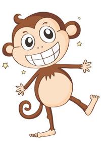 Happy Standing Monkey Blank Lined Notebook