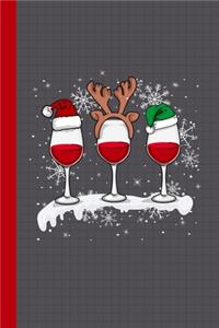 Christmas Wine Glasses Journal Notebook