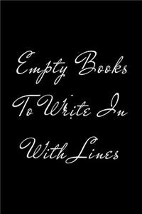 Empty Books To Write In With Lines