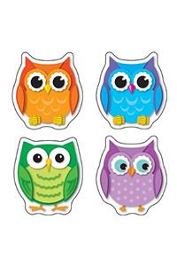 Colorful Owls Shape Stickers
