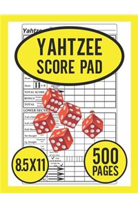Yahtzee Score Pad