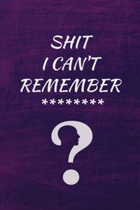 Shit I Can't Remember