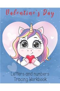 Valentine's Day Letters and numbers Tracing workbook