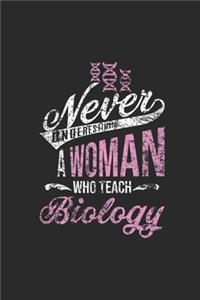 Never Underestimate A Woman Who Teach Biology