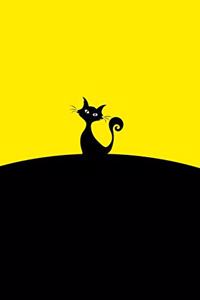 Black Cat on Yellow Horizon Notebook