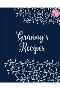 Granny�s Cookbook - Blank Cookbook for Family Recipes