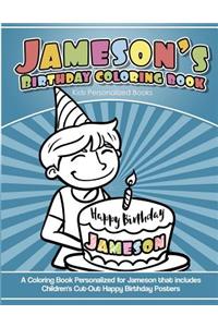 Jameson's Birthday Coloring Book Kids Personalized Books