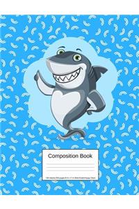 Composition Book 100 Sheets/200 Pages/8.5 X 11 In. Wide Ruled/ Happy Shark