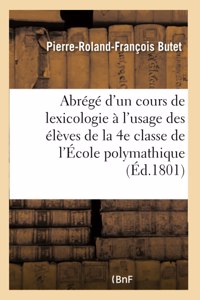 Abrégé d'un cours complet de lexicologie