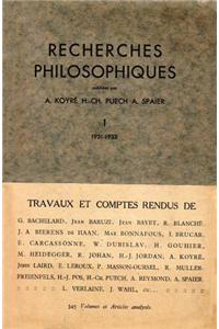 Recherches Philosophiques I 1931-1932