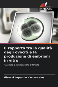 rapporto tra la qualità degli ovociti e la produzione di embrioni in vitro