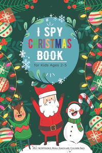 I Spy Christmas Book for Kids Ages 2-5 Spot the Difference, World Search game, Coloring Pages