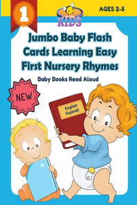 Jumbo Baby Flash Cards Learning Easy First Nursery Rhymes Baby Books Read Aloud English Gujarati