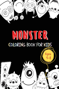 Monster Coloring Book For Kids Ages 4-8