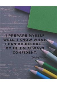 I prepare myself well. I know what I can do before I go in. I'm always confident.