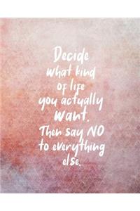 Decide What Kind of Life You Actually Want. Then Say NO to Everything Else
