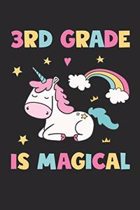 3rd Grade Is Magical - Unicorn Back To School Gift - Notebook For Third Grade Girls - Girls Unicorn Writing Journal