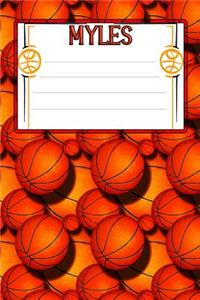 Basketball Life Myles: College Ruled Composition Book