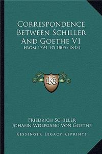 Correspondence Between Schiller and Goethe V1