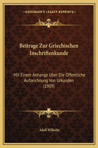 Beitrage Zur Griechischen Inschriftenkunde