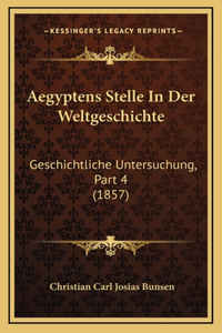 Aegyptens Stelle In Der Weltgeschichte