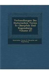 Verhandlungen Des Historischen Verein Fur Oberpfalz Und Regensburg, Volume 25