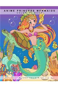 Coloring book ANIME Princess Mermaids