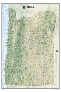 National Geographic Oregon Wall Map - Laminated (40.5 X 30.25 In)