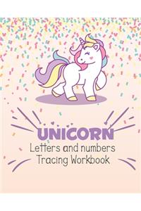 Unicorn Letters and numbers Tracing workbook