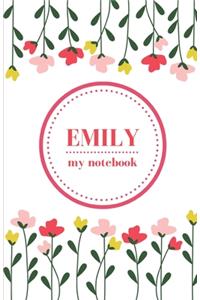 Emily - My Notebook - Personalised Journal/Diary - Fab Girl/Women's Gift - Christmas Stocking Filler - 100 lined pages