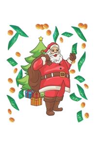 Christmas Santa Rain Money Notebook