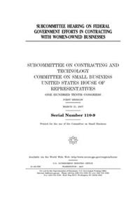 Subcommittee hearing on federal government efforts in contracting with women-owned businesses