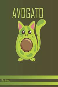 Avogato Notebook: Funny Cat Avocado Journal Notebook - Avocato college ruled composition notebook - /8.5*11 In/ 100 Dotted Lined pages: Avocato Notebook