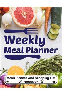 Weekly Meal Planner - Menu Planner And Shopping List Notebook