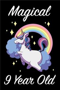 Magical 9 Year Old Unicorn Journal