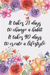 It Takes 21 Days To Change A Habit. It Takes 90 Days To Create A Lifestyle