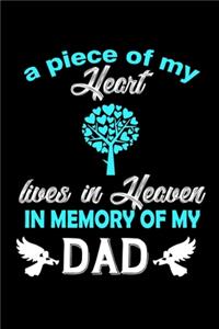 A Piece of my Heart lives in Heaven in Memory of my Dad: 110 Game Sheets - Four in a Row Fun Blank Games - Soft Cover Book for Kids for Traveling & Summer Vacations - Mini Game - Clever Kids - 110 Lined pa