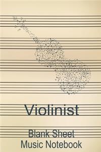 Violinist Blank Sheet Music Notebook