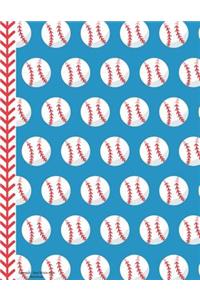 Baseball - Red White Blue Notebook - 4x4 Graph Paper: 130 Pages 8.5 X 11 Quad Ruled Pages School Teacher Student Game Player Coach Math Diagram