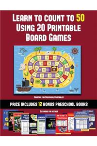Counting for Preschool Printables (Learn to Count to 50 Using 20 Printable Board Games)