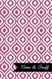 Notes & Stuff Lined Notebook With Dusty Rose Ikat Pattern Cover