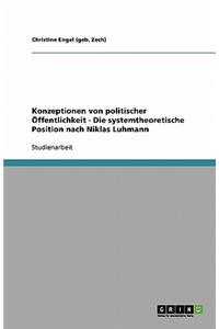 Konzeptionen von politischer Öffentlichkeit - Die systemtheoretische Position nach Niklas Luhmann