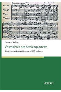 Verzeichnis des Streichquartetts