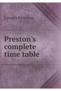 Preston's Complete Time Table