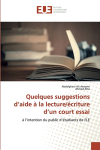 Quelques suggestions d'aide à la lecture/écriture d'un court essai